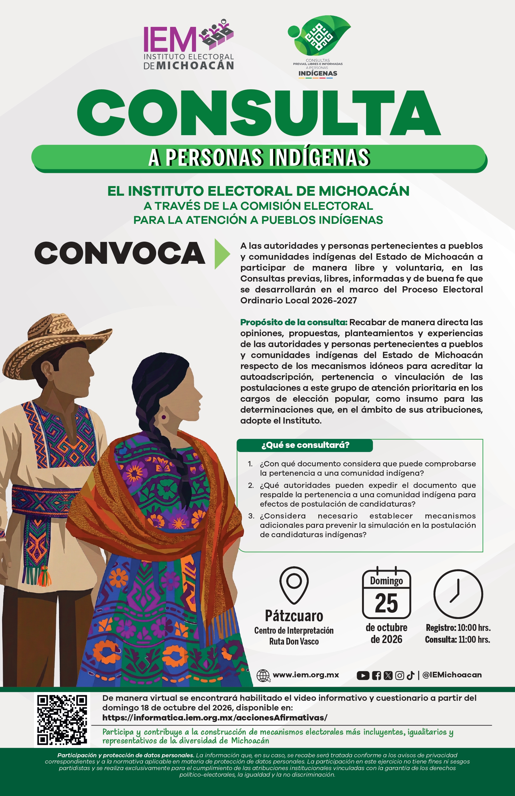 CONSULTA A PERSONAS DE LA POBLACIÓN INDÍGENA PÁTZCUARO